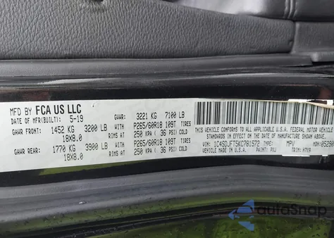 2019 Dodge Durango Pursuit Awd from USA, damaged, VIN 1C4SDJFT5KC781572